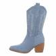 Damen Western- & Bikerboots - lblue Gr. 38