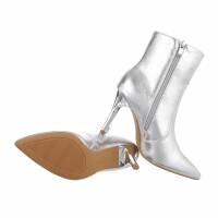 Damen High-Heel Stiefeletten - silver