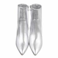 Damen High-Heel Stiefeletten - silver