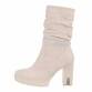 Damen High-Heel Stiefeletten - beige Gr. 37