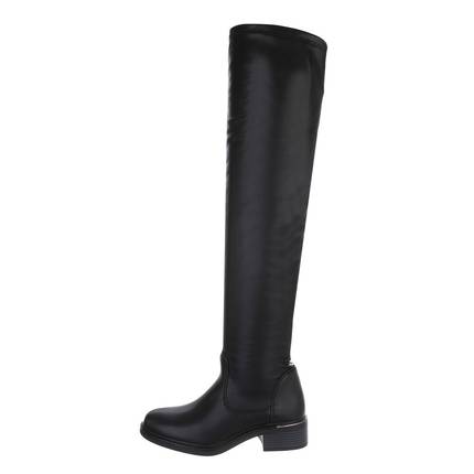 Damen Overknee-Stiefel - blackpu Gr. 36