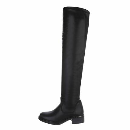 Damen Overknee-Stiefel - blackpu Gr. 38