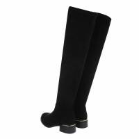 Damen Overknee-Stiefel - blacksuede