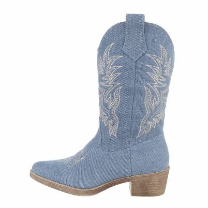 Damen Western- & Bikerboots - lblue Gr. 36