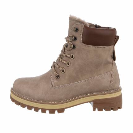 Damen Schnürstiefeletten - khaki Gr. 36