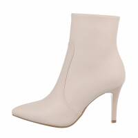 Damen High-Heel Stiefeletten - beige