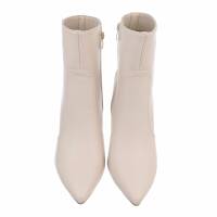 Damen High-Heel Stiefeletten - beige