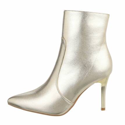 Damen High-Heel Stiefeletten - golden