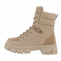 Damen Schnürstiefeletten - khaki