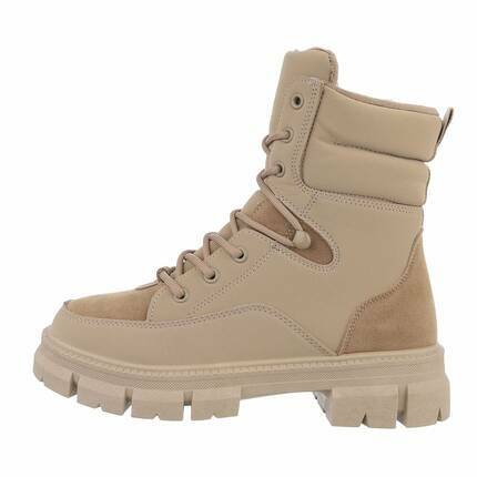 Damen Schnrstiefeletten - khaki Gr. 37