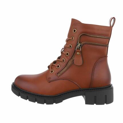 Damen Schnürstiefeletten - camel Gr. 36