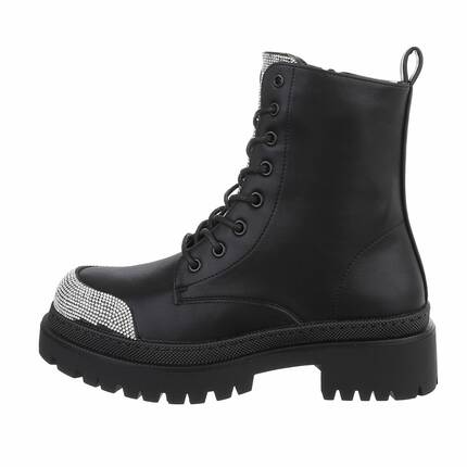 Damen Schnrstiefeletten - blacksilver Gr. 37