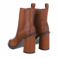 Damen High-Heel Stiefeletten - camel