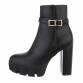 Damen High-Heel Stiefeletten - blackpu - 12 Paar