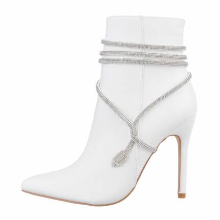 Damen High-Heel Stiefeletten - white