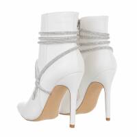 Damen High-Heel Stiefeletten - white