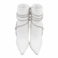 Damen High-Heel Stiefeletten - white