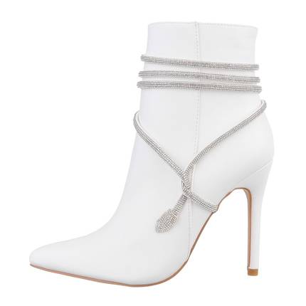 Damen High-Heel Stiefeletten - white Gr. 36