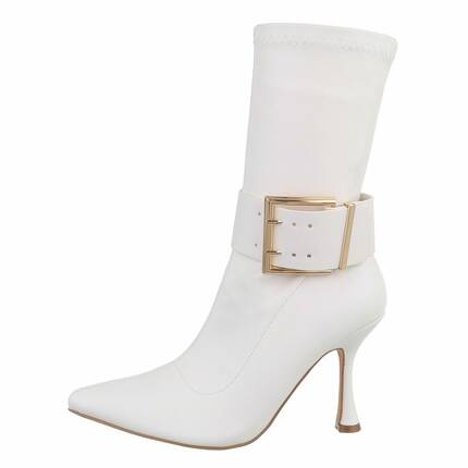 Damen High-Heel Stiefeletten - white Gr. 40