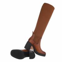 Damen High-Heel Stiefel - camel