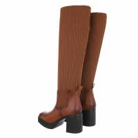 Damen High-Heel Stiefel - camel