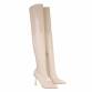 Damen Overknee-Stiefel - beige