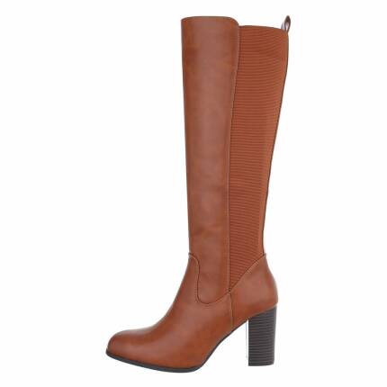 Damen High-Heel Stiefel - camel