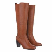 Damen High-Heel Stiefel - camel