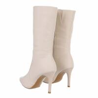 Damen High-Heel Stiefeletten - beige