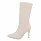 Damen High-Heel Stiefeletten - beige Gr. 37