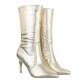 Damen High-Heel Stiefeletten - golden