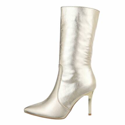 Damen High-Heel Stiefeletten - golden Gr. 36