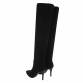 Damen Overknee-Stiefel - blacksuede