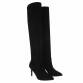 Damen Overknee-Stiefel - blacksuede