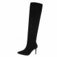 Damen Overknee-Stiefel - blacksuede Gr. 37