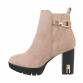 Damen High-Heel Stiefeletten - khaki Gr. 40