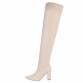 Damen Overknee-Stiefel - beige Gr. 40