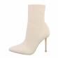 Damen High-Heel Stiefeletten - beige Gr. 39