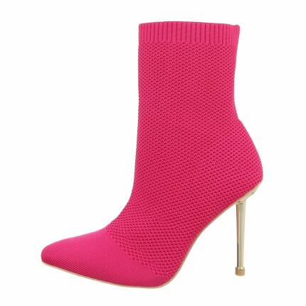 Damen High-Heel Stiefeletten - fushia