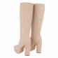 Damen High-Heel Stiefel - beige