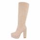 Damen High-Heel Stiefel - beige Gr. 38