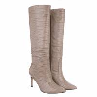 Damen High-Heel Stiefel - khaki