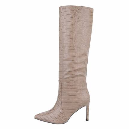 Damen High-Heel Stiefel - khaki Gr. 36