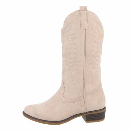 Damen Western- & Bikerboots - beige