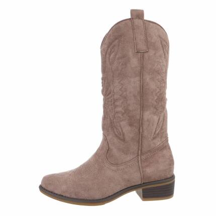 Damen Western- & Bikerboots - khaki Gr. 40