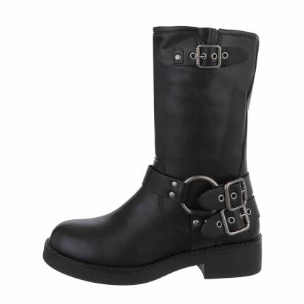 Damen Western- & Bikerboots - blackpu