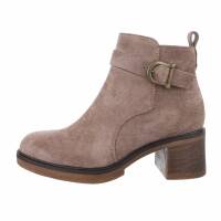 Damen High-Heel Stiefeletten - khaki