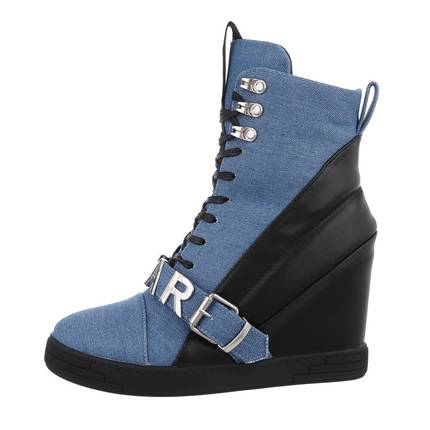 Damen Keilstiefeletten - blueblack Gr. 38