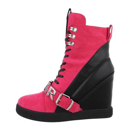 Damen Keilstiefeletten - fuchsiablack Gr. 37