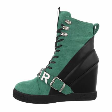 Damen Keilstiefeletten - greenblack Gr. 37